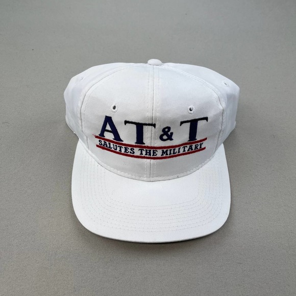 Vintage The Game AT&T Snapback Hat Adult White Split Bar Logo Glued Tag 90s - Picture 2 of 7